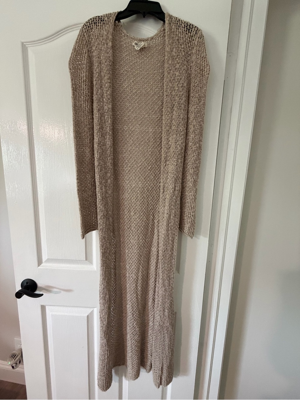 Billabong Open-Weave Knit Cardigan in Light Beige